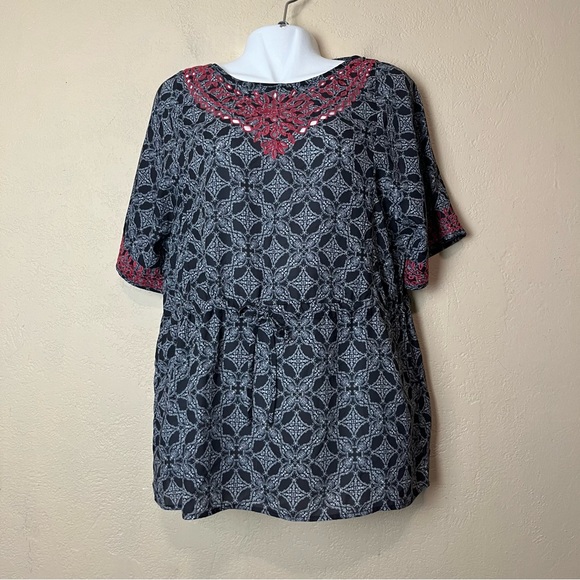 Anthropologie One September Short Sleeve Blouse Size XSmall Women's Multicolored - Picture 1 of 16